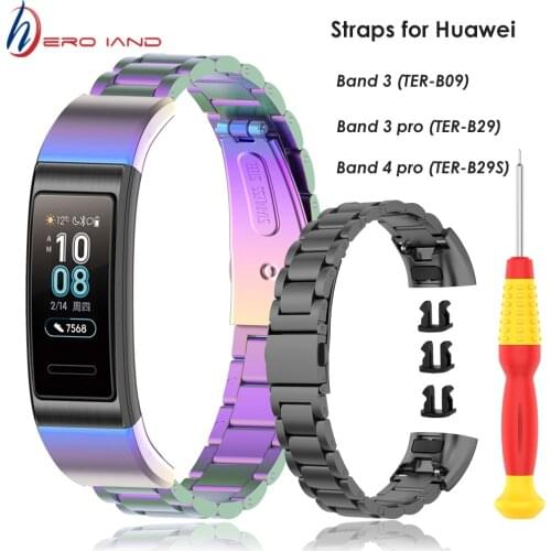 For Huawei Band 4 Pro Strap Metal Wrist Bracelet for Huawei Band 3 Wristbands for Huawei Band 3 Pro Watch Band Pulsera Correa