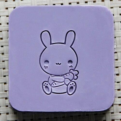 Cute Rabbit Acrylic Soap Seal Stamp for Natural Handmade Soap Decoration