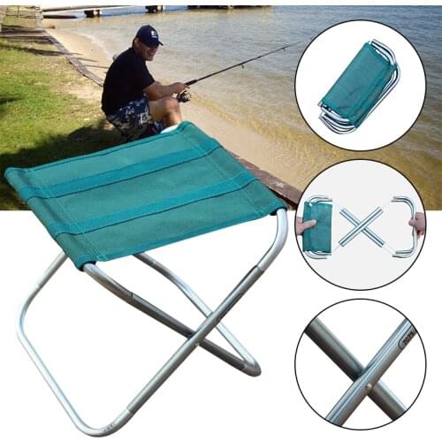 Outdoor Mini Fishing Chair Portable Folding Aluminum Small Stool Seat Hiking Camping Picnic Folding Chair