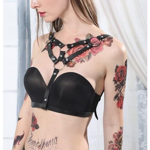 UYEE Belts Jartiyer Sexy Women Underwear Leather Harness Lingerie Bra Suspenders Belt Prom Dresses Stockings Adjustable Harness