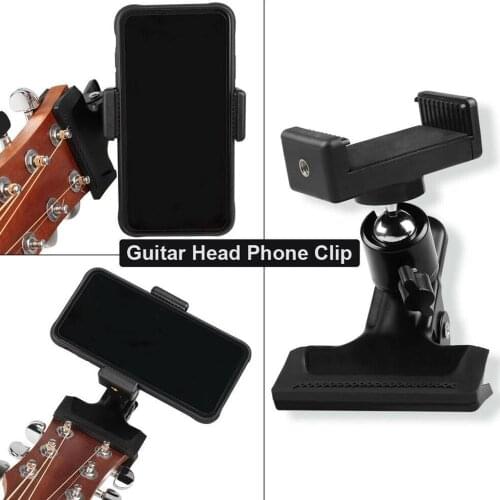 Guitar Head Clip Mobile Phone Holder Live Broadcast Mobile Phone Bracket Stand Tripod Clip Head and Mobile Phone Clip