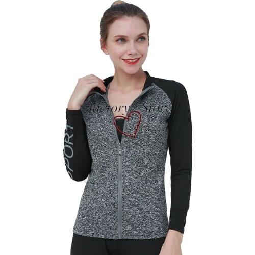 Ladies Coat Movement Sweatshirts To Dance Running Fitness Slim Long-Sleeved Clothes Aerobic Exercise Breathable Jacket