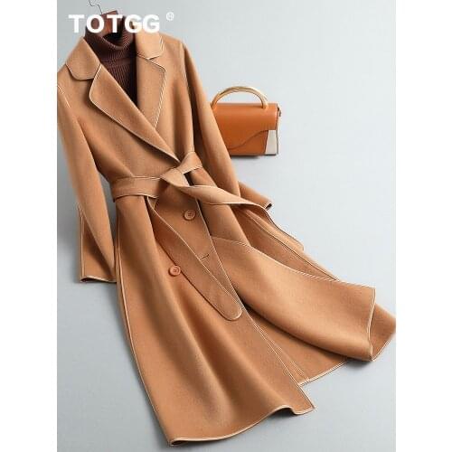 Double sided cashmere coat womens 2021 new autumn and winter Korean slim high-end leisure wool coat medium and long