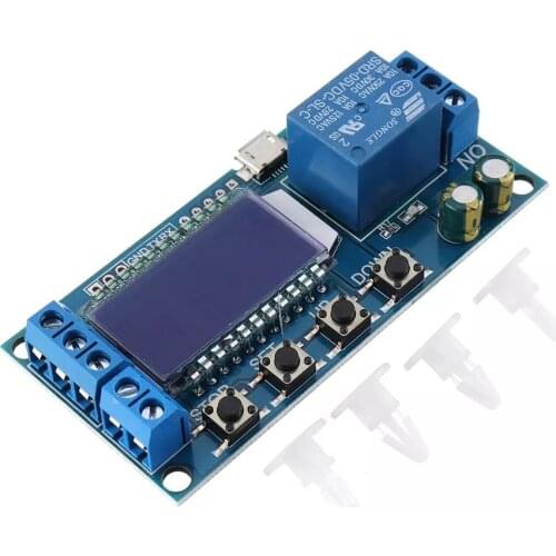 LCD Display Timer Relay Module DC6-30V Cycle Timing OFF Trigger Delay Switch DC AC Universal Conduction