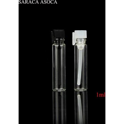 1ML Clear Mini Glass Perfume Bottle Small Oil Spray Container 1ml Trial Installed Glass Perfume Test Tube