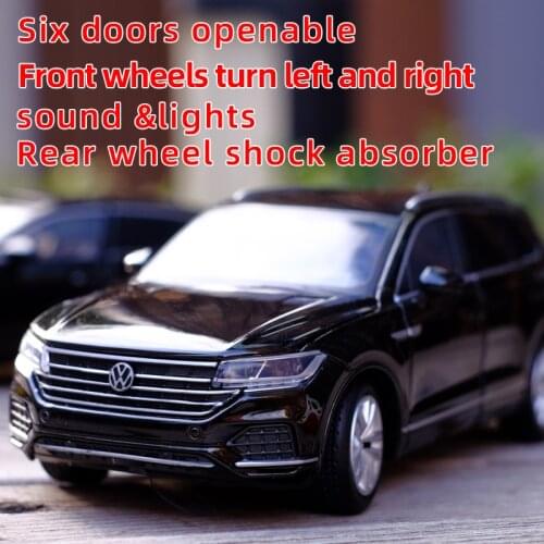 1/32 Touareg Metal Alloy Diecast Car Model Miniature Model With Sound Light Model Gift Toys For Childrens Off-road vehicle