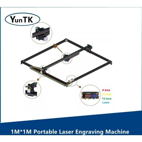 1M*1M Portable Laser Engraving Machine 30W TTL / PWM Tool 2 Axis Control 15W 40W CNC Wood Cutter