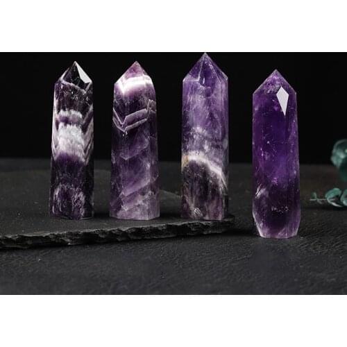 1PC Natural Dream Amethyst Quartz Crystal Point Tower Healing Stone Energy Ore Mineral Obelisk Home Decor Ornaments 50-80mm
