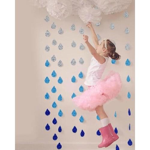 2 Sets Children Birthday Party Wedding Buntings Banner Waterdrop Garland Party Decoration Supplies Photo Booth Props