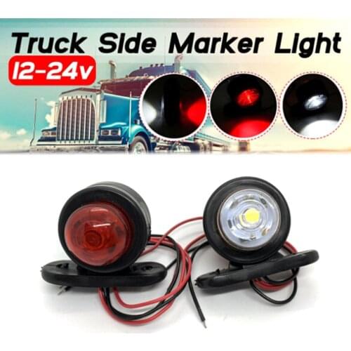 2Pcs Car Truck Trailer LED Side Marker Light White Red Turn Signal Clearance Light Indicator Lamp For Lorry Van Caravans 10-30V