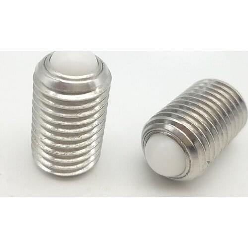2pcs M6-M16 stainless steel Allen roller type bead positioning screw rolling nylon ball head spring plunger bolt 6mm-25mm long