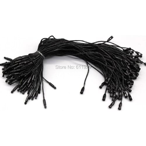 Free shipping wholesales top quality black clothing hang tag WAX CORD/cotton rope/string buckle/sling/thread 500 pcs a lot