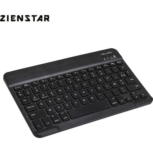 Zienstar Slim 10" AZERTY French Wireless Bluetooth Keyboard for IPAD,MACBOOK,LAPTOP, Computer PC and Tablet,Rechargeable Battery