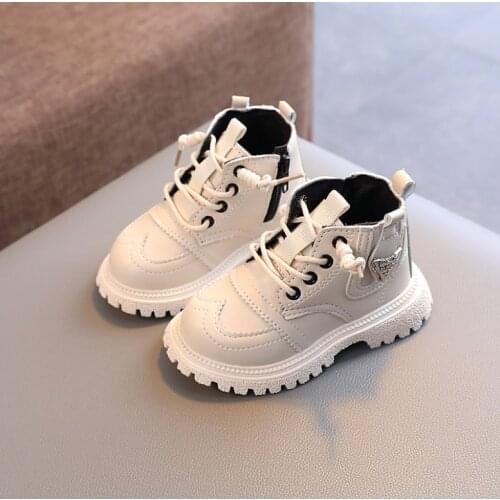 Children Martin boots 2021 boys and girls spring and autumn new soft-soled non-slip metal single leather boots