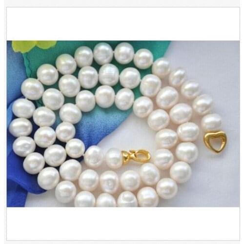 Classic9-10mm round south sea white pearl necklace 18INCH