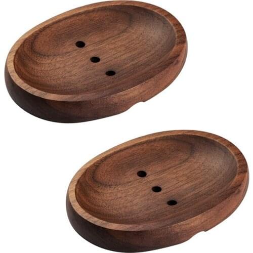 Eco Friendly Soap Dish - Black Walnut Sope Saver,Oval Shape Holder for Bathroom Shower,Hand Made Craft Sope Tray