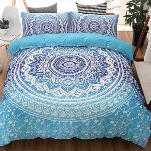 Fanaijia blue boho Bedding Sets queen size Mandala Duvet Cover set with pillow case Bed bedline home Textiles