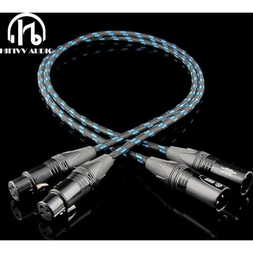 Hi end 6N OCC plated silver male XLR conversion female XLR cable for amplifier