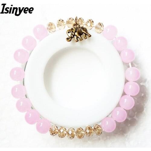 ISINYEE Fashion Vintage Elephant Bow Knot Charm Glass Crystals Beads Bracelets Femme For Women Girlfriend Gift Summer Jewelry