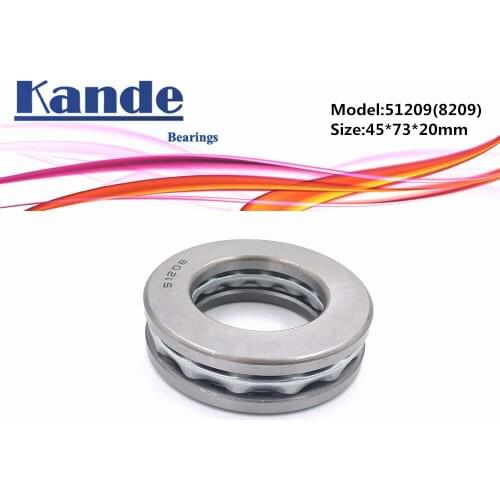 Kande 51209 8209 45x73x20 bearing 2pcs Flat Thrust Ball Bearing Axial thrust bearing 51209