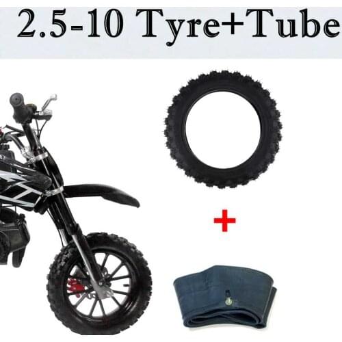 Motorcycle 2.50-10 2.50x10 Rubber Tire & Inner Tube Straight Air Valve Set For Honda CRF50 XR50 For Yamaha PW50