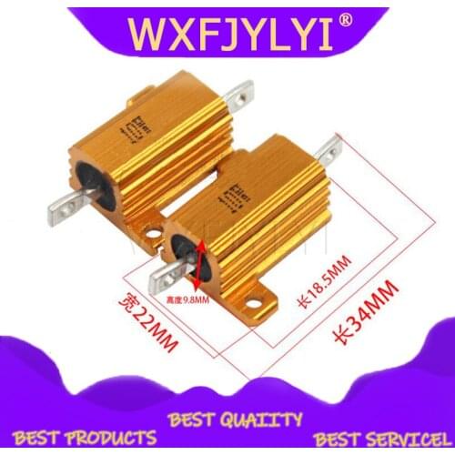 2pcs 10W Aluminum Power Metal Shell Case Wirewound Resistor 0.1 ~ 10K 0.5 1 2 3 5 6 8 10 20 100 150 200 300 500 1K 5K 10K ohm