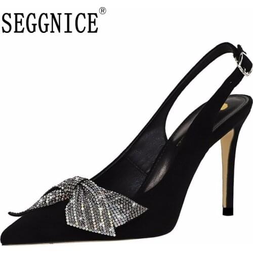 Wedding Mules High Heels Womens Shoes Pumps Party Rhinestones Ladies Sandals Bling Butterfly Shoes Fashion Sexy Woman Shoes