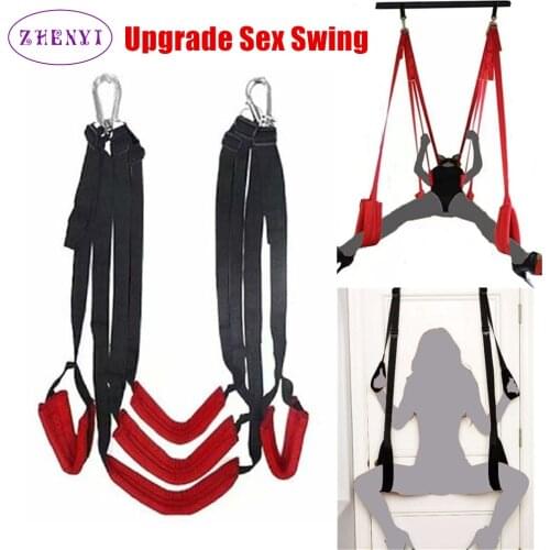 Couples Sex Toys BDSM Bondage Set Hanging Door Soft Sex Swing Toys For Woman Men Couple Slave Restraint Erotic Sexual Harness