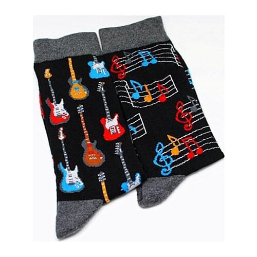 10pair/lot New Fashion Style Vintge Brand Socks Men Music Note Food Fruit Pattern Colorful Personality Sock