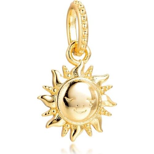 2020 New 925 Sterling Silver Sparkling Sun Pendant Charm Fits Pandora Bracelets Beads for Jewelry Making Party Gift kralen