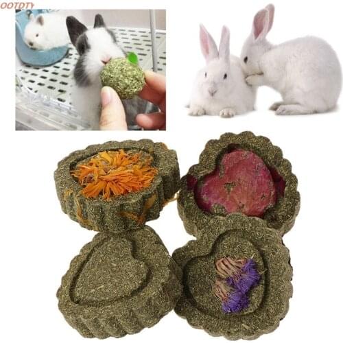 OOTDTY 2pcs Rabbit Grinding Teeth Cake Cookie Animals Hamster Chinchilla Guniea Pig Small Pets Toy