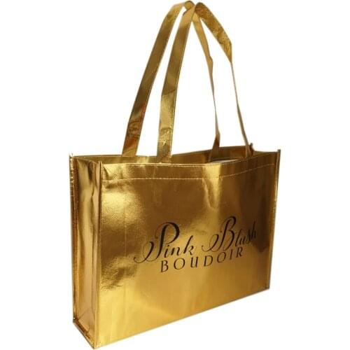 Wholesales 500pcs/lot Custom Logo Printing Reusable Bag Shopping Bags with Logo Fashionable Laser Lamination Non Woven Bags