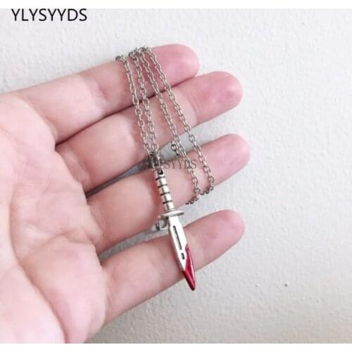 Goth Camp Killer Necklace Necklace Knife Dagger Punk Jewelry Gothic Pendant Charm Grunge Medieval Valentine Halloween Gift New