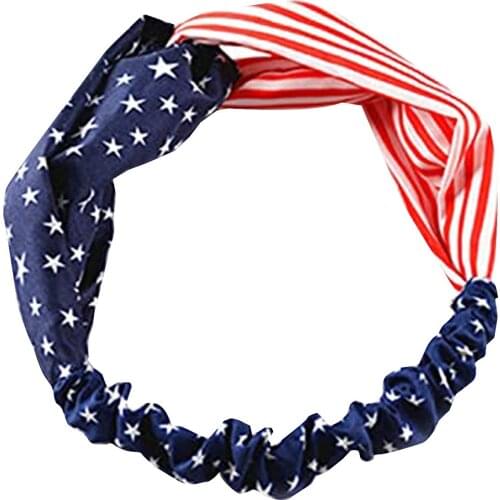American Flag Print Patriotic Bandana Turban Headband Bandeau Femme Pour Cheveux Decorations Accesorios Para El Cabello