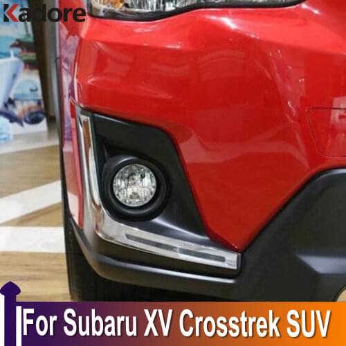 For Subaru XV Crosstrek 2018 2019 2020 Chrome Front Foglight Eyebrow Strips Fog Light Cover Trim Car Protect Accessories