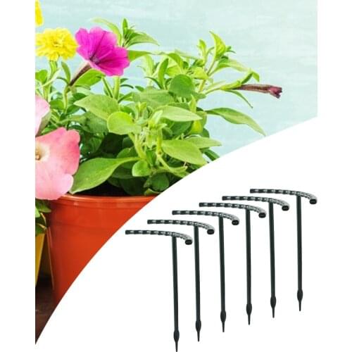 6pcs Diy Plastic Plant Support Frame Pot Bracket Shelf Arcuated Climbing Flower Fixed Plant Garden Vines Fastener Black Bracket
