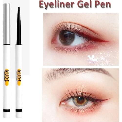 Eyeliner Gel Pen Superfine Soft Smooth Pencial Waterproof Long Lasting Black Brown Colors Pigment Stick For Beginner Eye Makeup