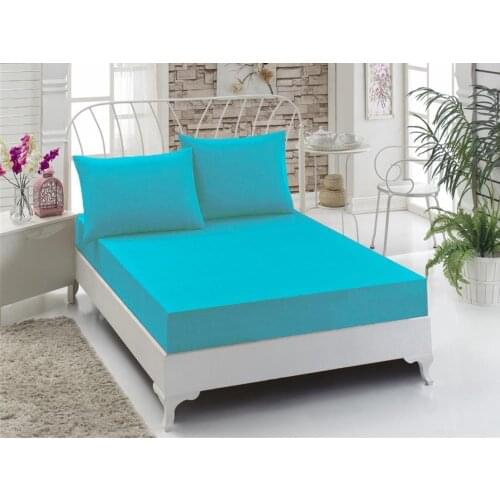 Combed cotton Single Personality Fitted Sheets Turquoise