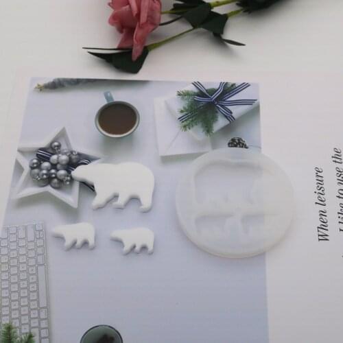 NOT AS LONG diy Crystal Epoxy Silicone Mold Polar Bear Mold Pendant Mirror Making Resin Mold Creative Handmade Jewelry