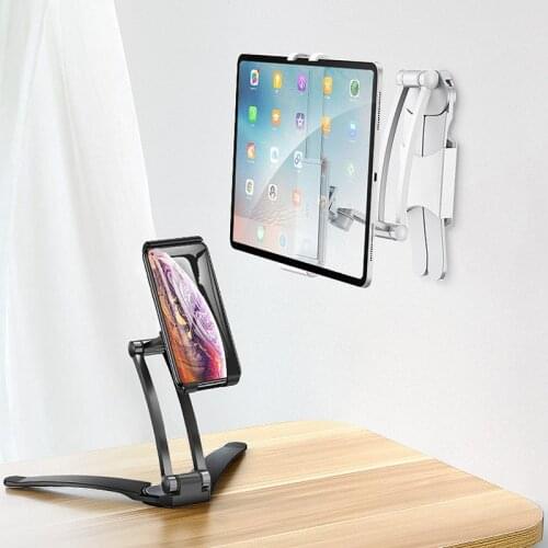 Foldable Tablet Stand Holder Adjustable Desktop Kitchen Tablet Support For 5 To 13 Inch IPad Pro Huawei Bracket With Fixed Base