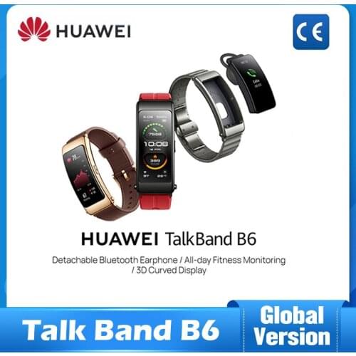 Global Version Huawei TalkBand B6 Talk Band B6 Width Bluetooth Smart Bracelet Sport Wristbands Touch AMOLED Screen Call Earphone
