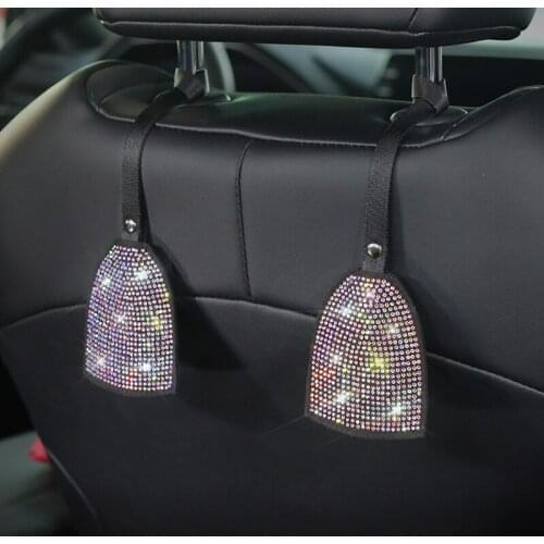 Rhinestones Car Seat Back Hanging Hook Auto Headrest Hanger Storage Hidden Hook