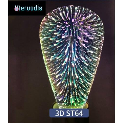 Light Bulb E27 5W 3D Fireworks Effect LED Bulb Home Decoration Edison Bulb Lighting Christmas Holiday Novelty Lighting Fixture