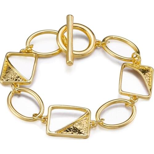 Summer Punk Charm Bracelets for Women Irregular Geometric Metal Chain Bracelets Street Style Accessories
