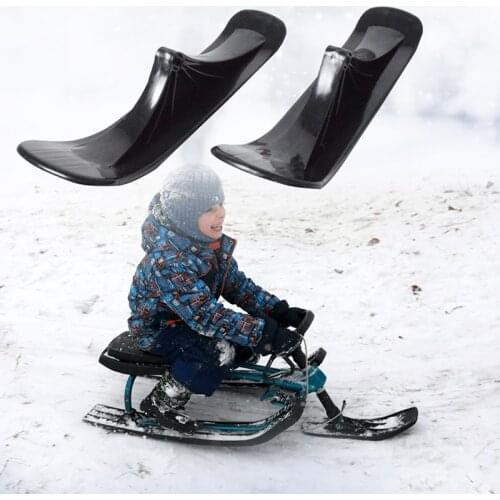1 Pair Of Black Ski Board Sleigh Accessories 2 In 1 Outdoor Sports Winter Scooter Parts Sled For Children Gifts