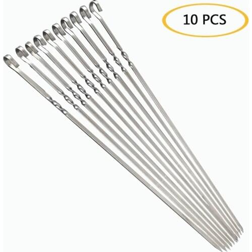 10PCS BBQ String Needle Stainless Steel Bold Hanging Stove Barbecue Spit Outdoor Barbecue Tool