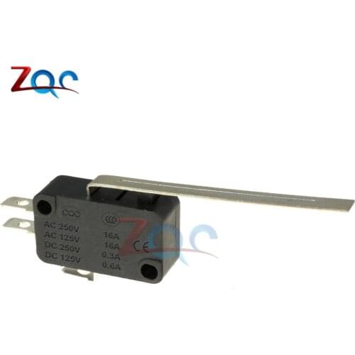 10pcs Mini Micro switch SPDT 16A 250VAC Long Lever V3 Microswitch Micro Normally Open Close long lever arm Limit Switch On Off