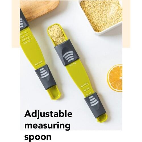 2021 Measuring Spoons Double End 8 Stalls Adjustable Scale Measuring Spoons Multifunctional Metering Spoon 5z