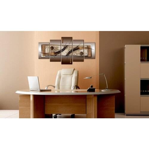 No Framed Delicate Shapes and Warm Colors 5 Pcs Canvas Picture Wall Art Modern Vintage Print Canvas Wall Decor for Living Room