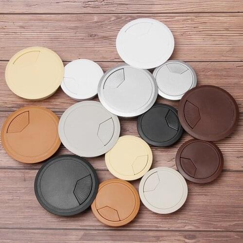 60/80mm Desk Table Plastic Cable Hole Cover PC Computer Desk Round Wire Tidy Grommet Desk Table Cable Fastener Daily Tools
